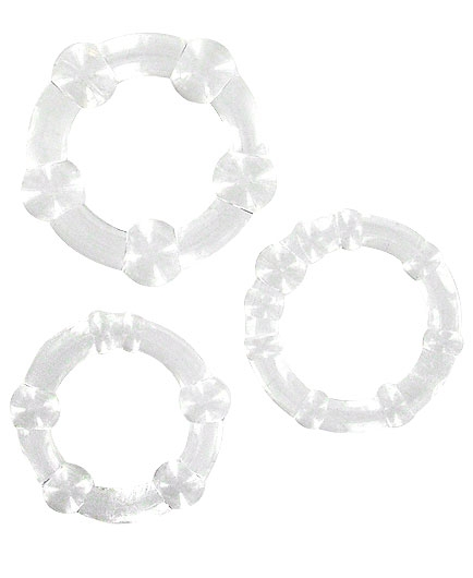 Lot de 3 Anneaux Cockring Silicone Transparent