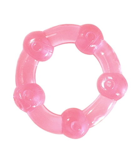 L'Anneau Translucide Extensible Boules Rose