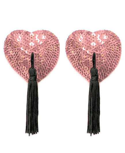 Les Caches Tétons Coeur Paillettes Rose Burlesque