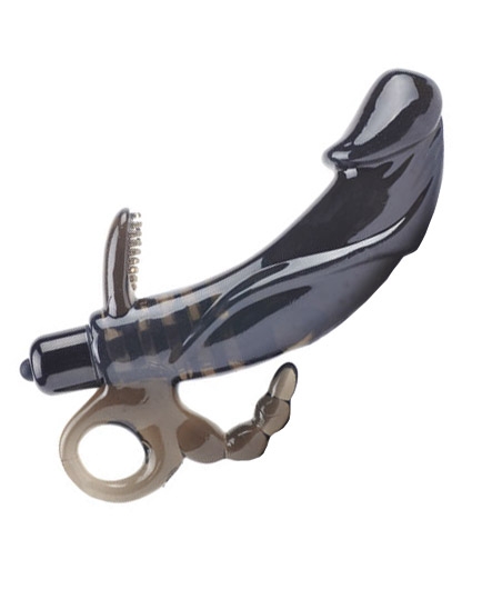 Le Godemiché Courbé Noir Double Ergot Design