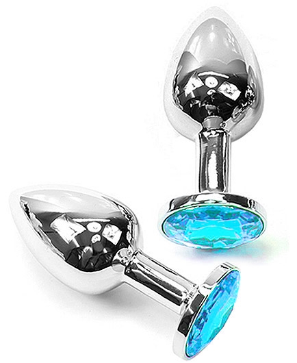 Plug Anal Métal Cristal Bijou Turquoise Gros Modèle
