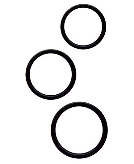Lot de 3 Anneaux Cockring Silicone Noir