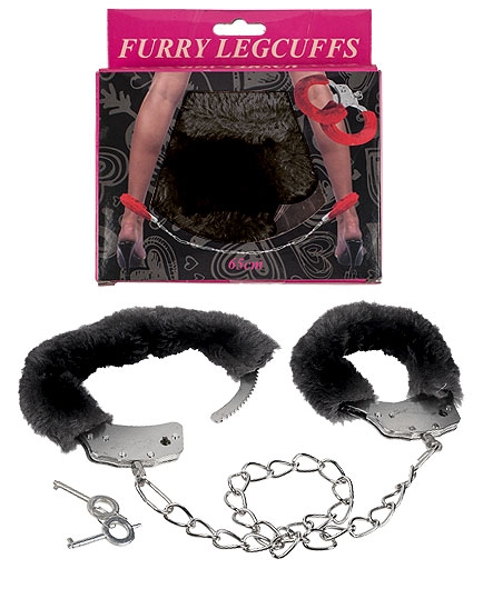 Les Menottes Fourrure Pieds Sexy Noir