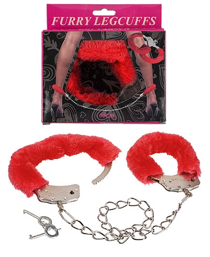 Les Menottes Fourrure Pieds Sexy Rouge