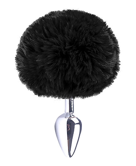 Plug Anal Metal et Pompon Fourrure Noire