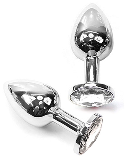 Plug Anal Métal Cristal Bijou Rosebud Gros Modèle
