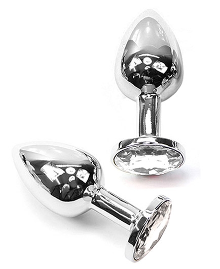 Plug Anal Métal Cristal Bijou Rosebud Moyen Modèle