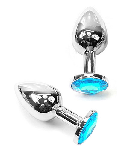Plug Anal Métal Cristal Bijou Turquoise Petit Modèle