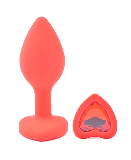 Plug Silicone Rouge Bijou Coeur Rouge Petit Modèle
