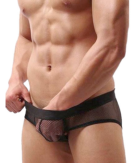 Slip Boxer Résille Noir Ajouré pour Homme