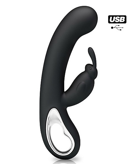 Vibro Rabbit Luxe Pretty Love Webb Noir et Argent