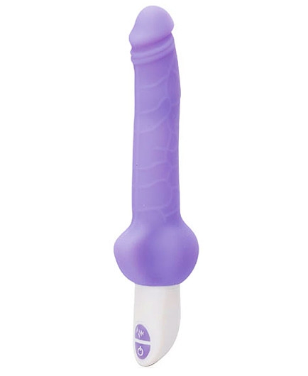 Le Vibro Réaliste Design Luxe Mauve avec Bourses