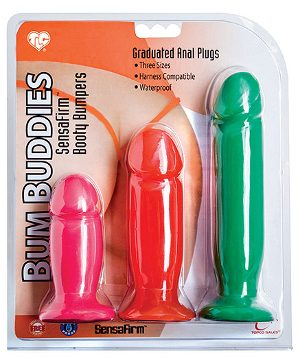 3 Plugs Anal à Ventouse Fluos Bum Buddies - photo 2