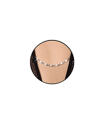 Le Body Sexy Ouvert Maille Chaine Argentée - photo 5