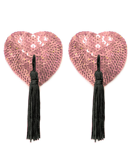 Les Caches Tétons Coeur Paillettes Rose Burlesque - photo 1