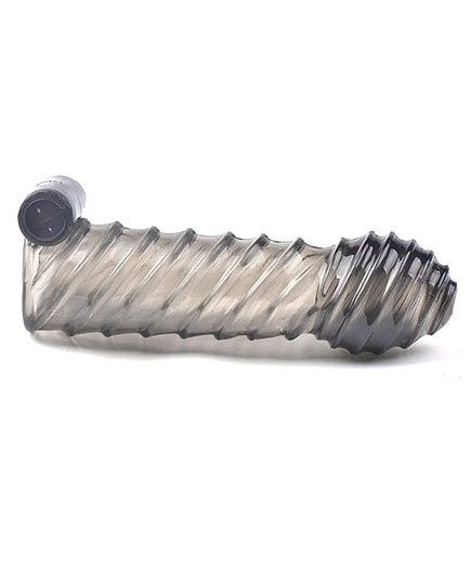 Gaine Pénis Noir Translucide avec Cockring Vibrant - photo 4