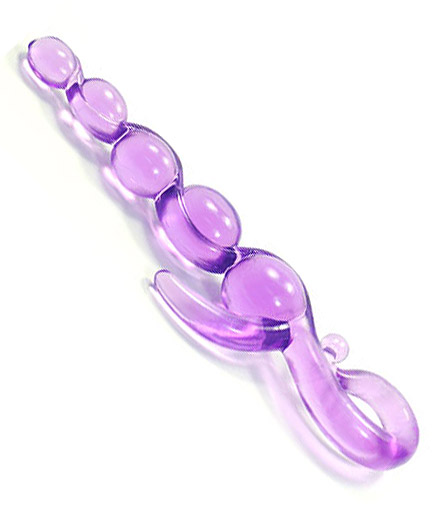 Le Plug Boules Anales Violet Translucide avec Ergot - photo 2